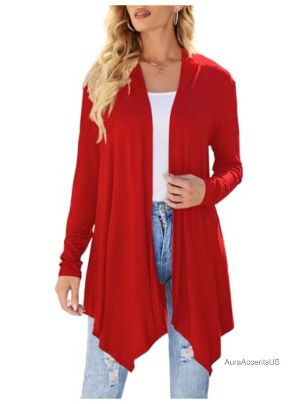 Women's Lightweight Long Sleeve Open Front Cardigan Duster Sweater